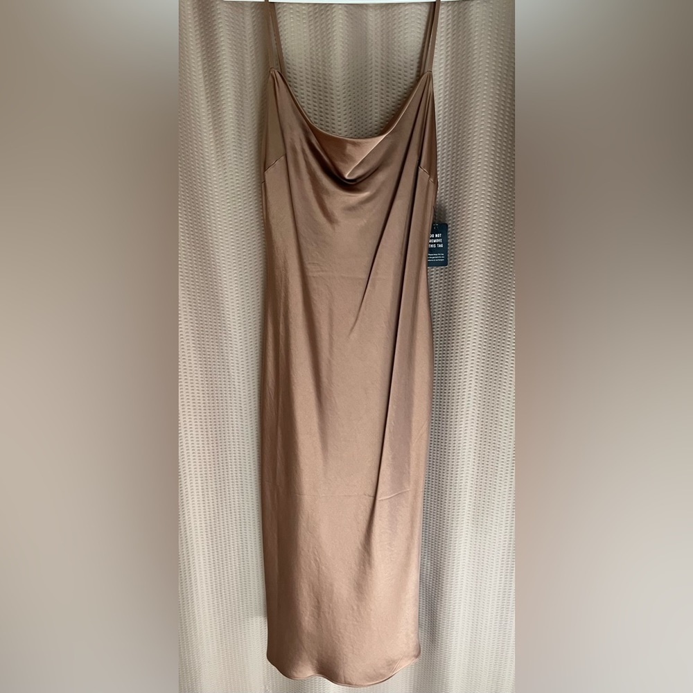 Express Satin Cowl Neck Midi Slip Dress